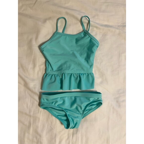 Wonder Nation Other - Wonder Nation Baby Girl Tankini Swimsuit Set 2-Piece Aqua Blue Ruffle 18M